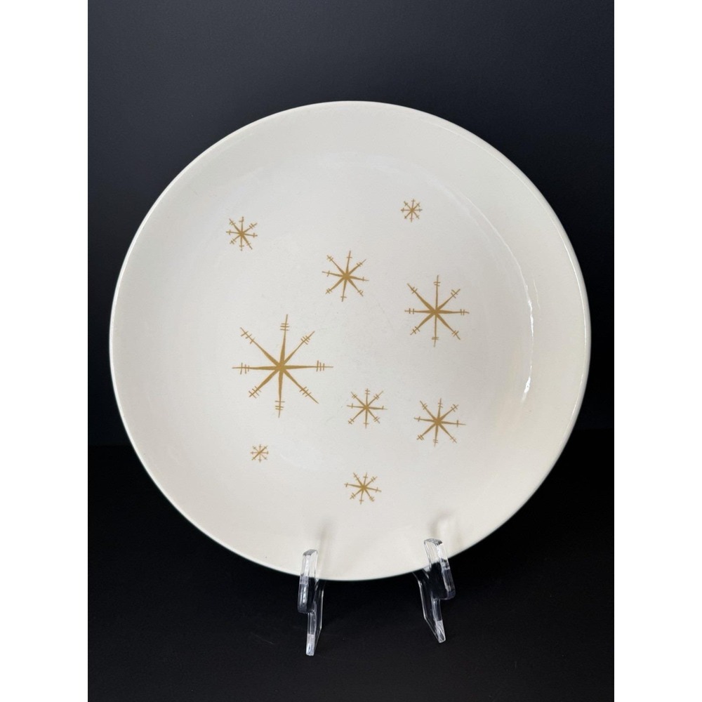 Royal China Star Glow 10" Dinner Plate Atomic Starburst MCM Vintage Ironstone